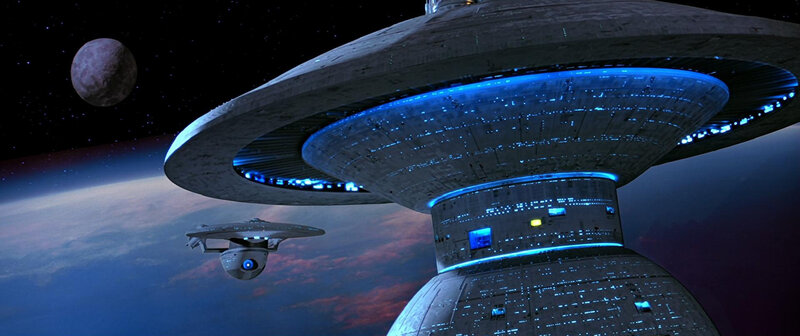 Starship near space station