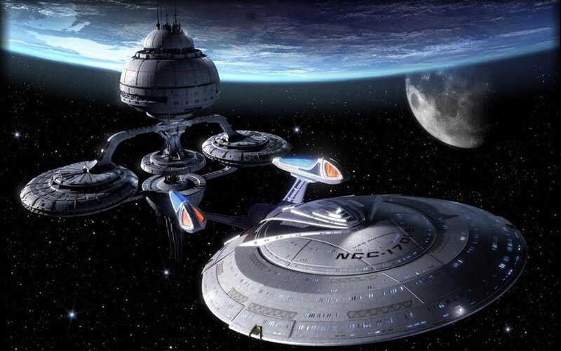 Starship near space station