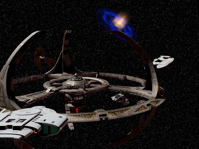 Starship near space station