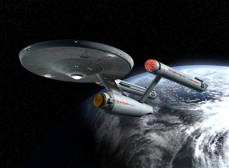Starship orbiting a planet
