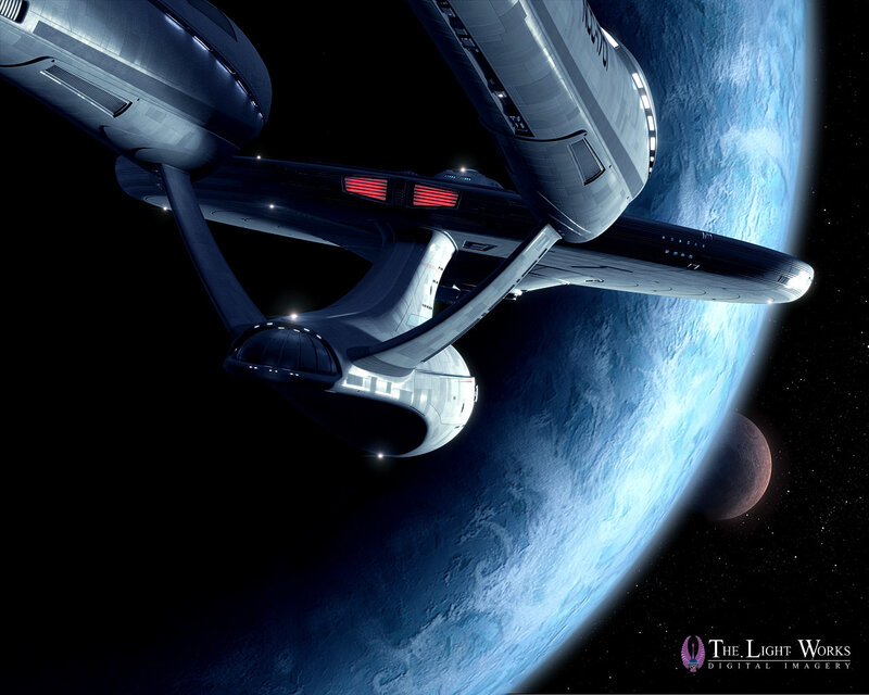 Starship orbiting a planet
