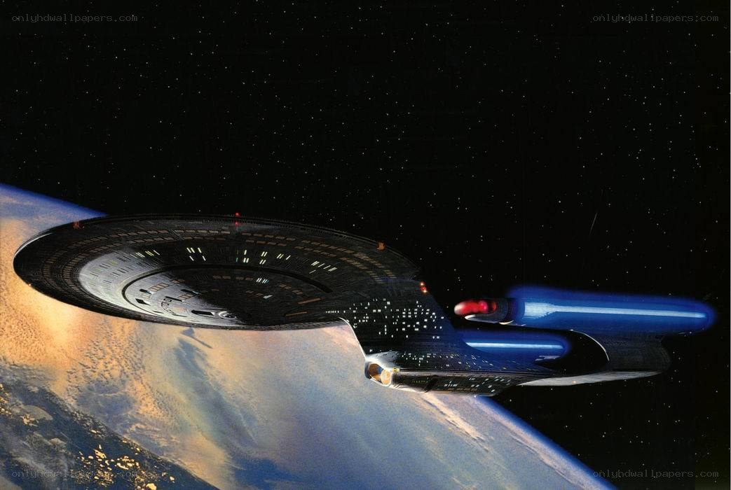 Starship orbiting a planet