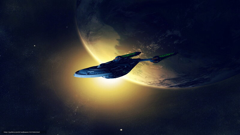 Starship orbiting a planet