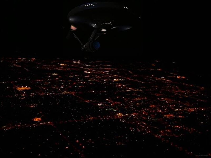 Starship over Planet