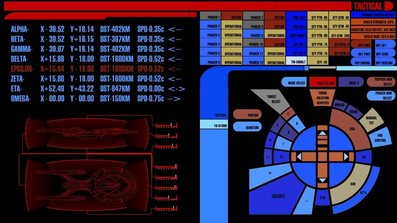 Starship Tactical Display — Black, Dramatic