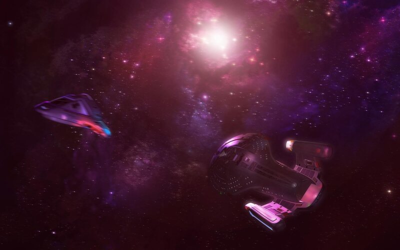 Starships in a nebula