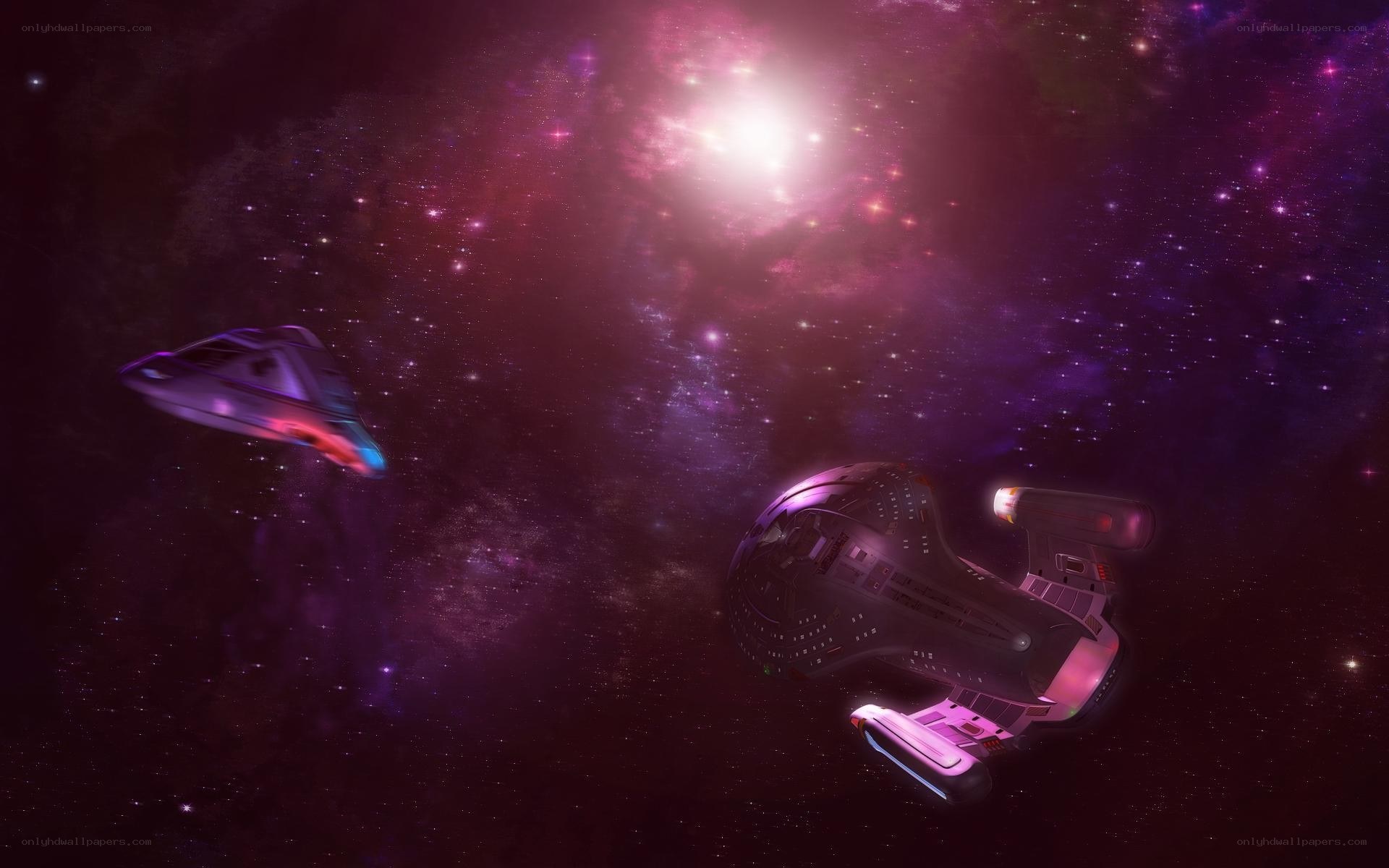 Starships in a nebula