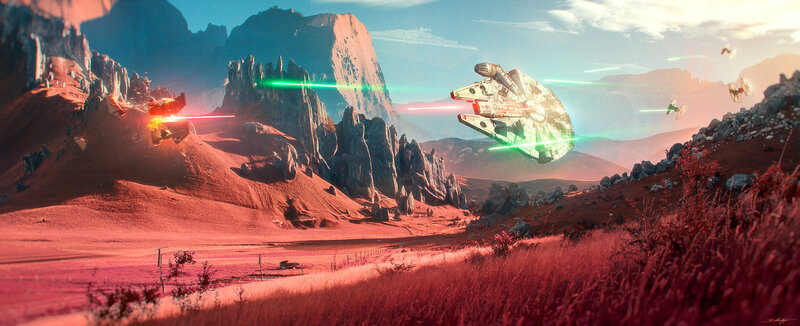 Starships in Battle — Red
