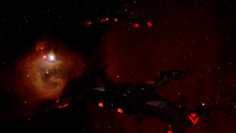 Starships in Nebula — Black