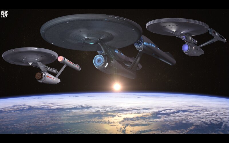Starships in Orbit — Blue, Dramatic, Sunrise