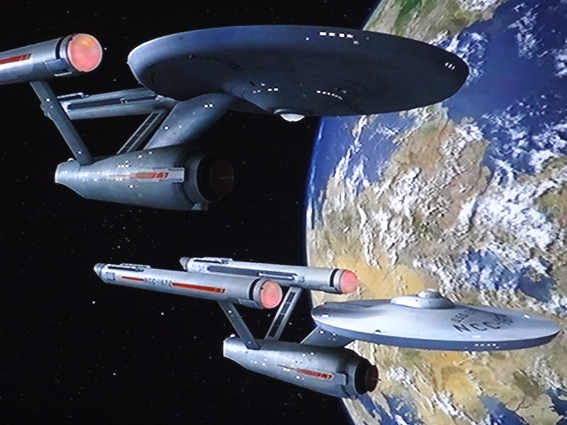 Starships in Orbit — Blue