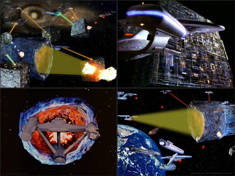 Starships in Space Battle — Blue