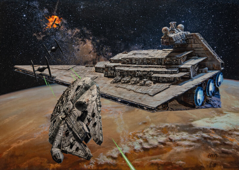 Starships in Space Battle — Brown, Dramatic
