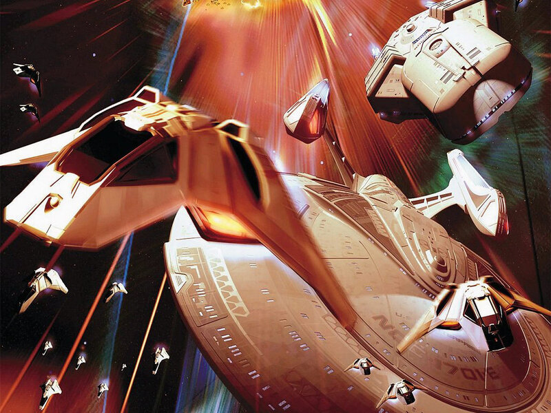 Starships in Space Battle — Brown