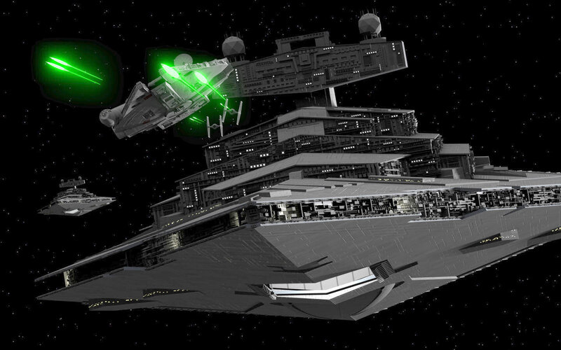 Starships in Space Battle — Gray