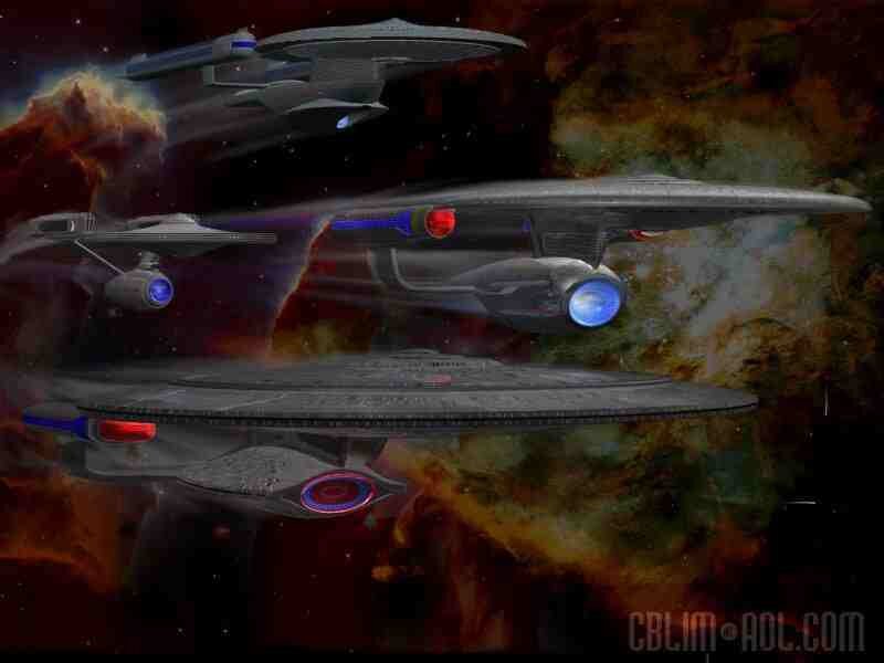 Starships in Space — Black, Dramatic, Night, Digital Art, Nebula
