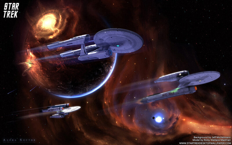 Starships in Space — Black, Dramatic, Night, Digital Art, Planet, Nebula