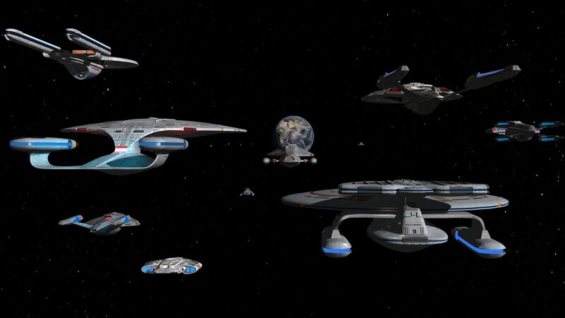 Starships in Space — Black, Serene