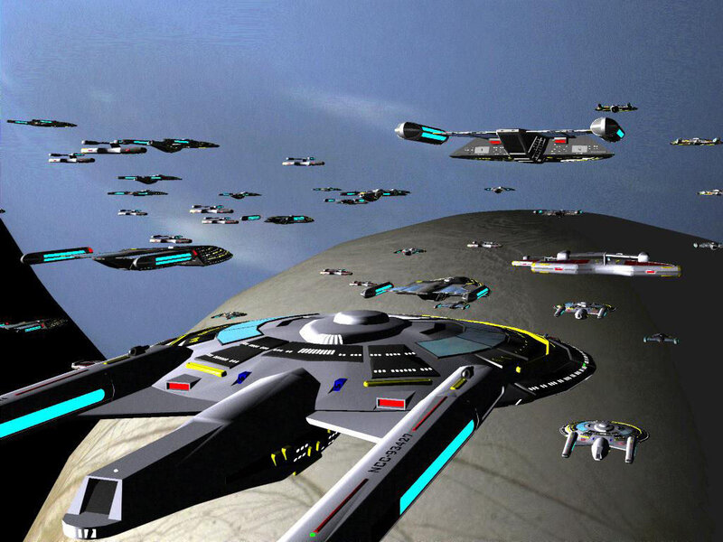 Starships in Space — Gray, Dramatic, 3d Render, Spaceships