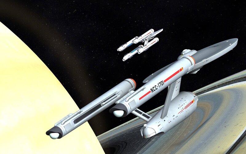 Starships in Space — Gray, Dramatic, 3d Render