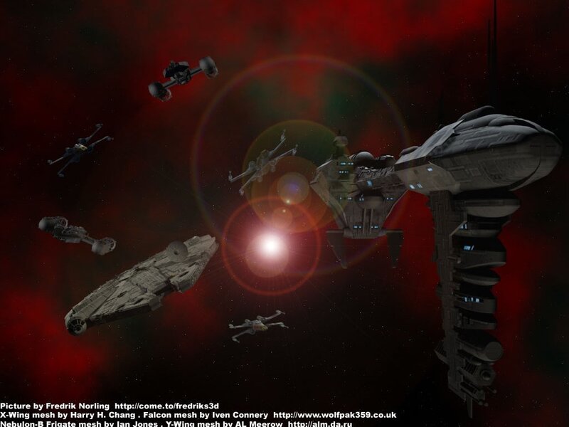 Starships in Space — Red