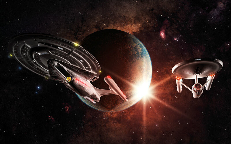 Starships near a planet