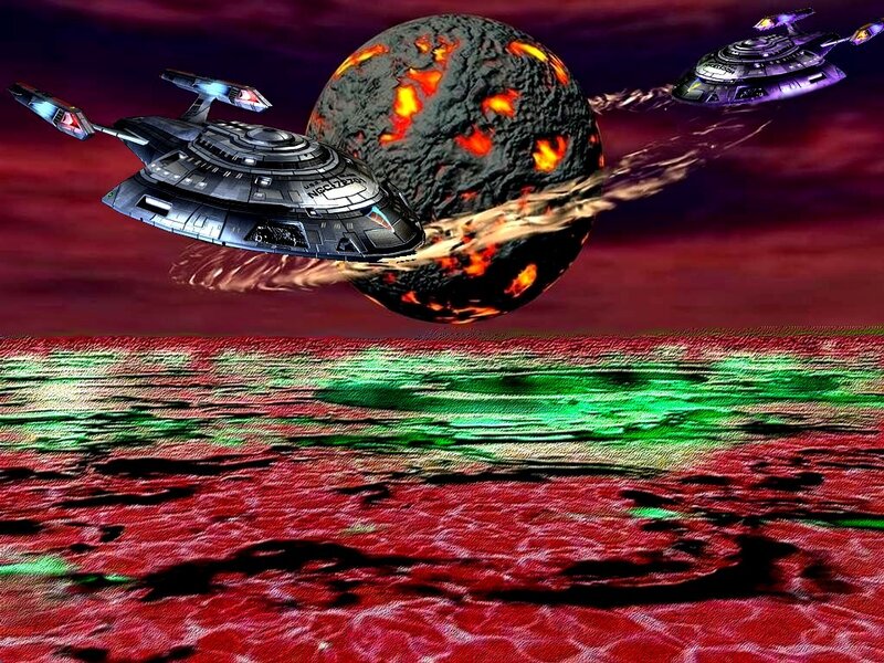 Starships Near Planet