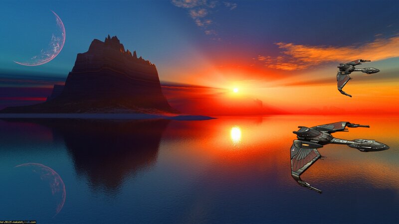 Starships over Alien Planet