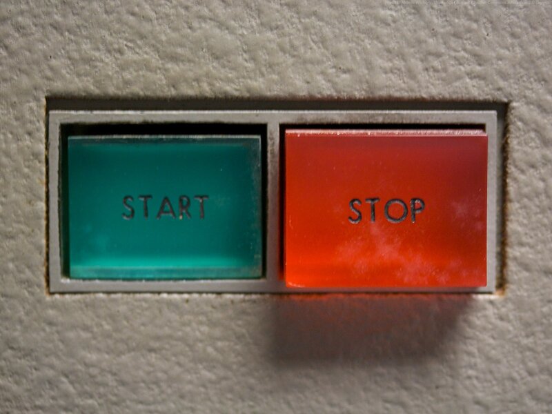 Start Stop Buttons — Green, Neutral