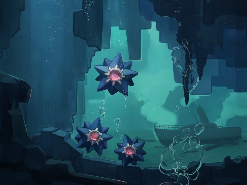 Staryu in an underwater cave