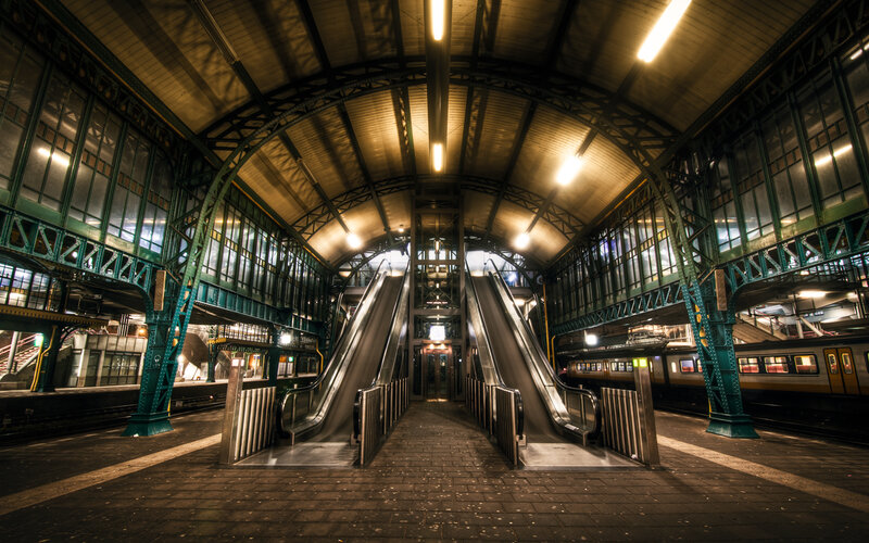 Station with Escalators