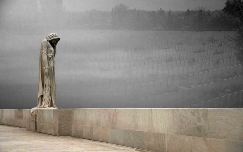 Statue at a war cemetery