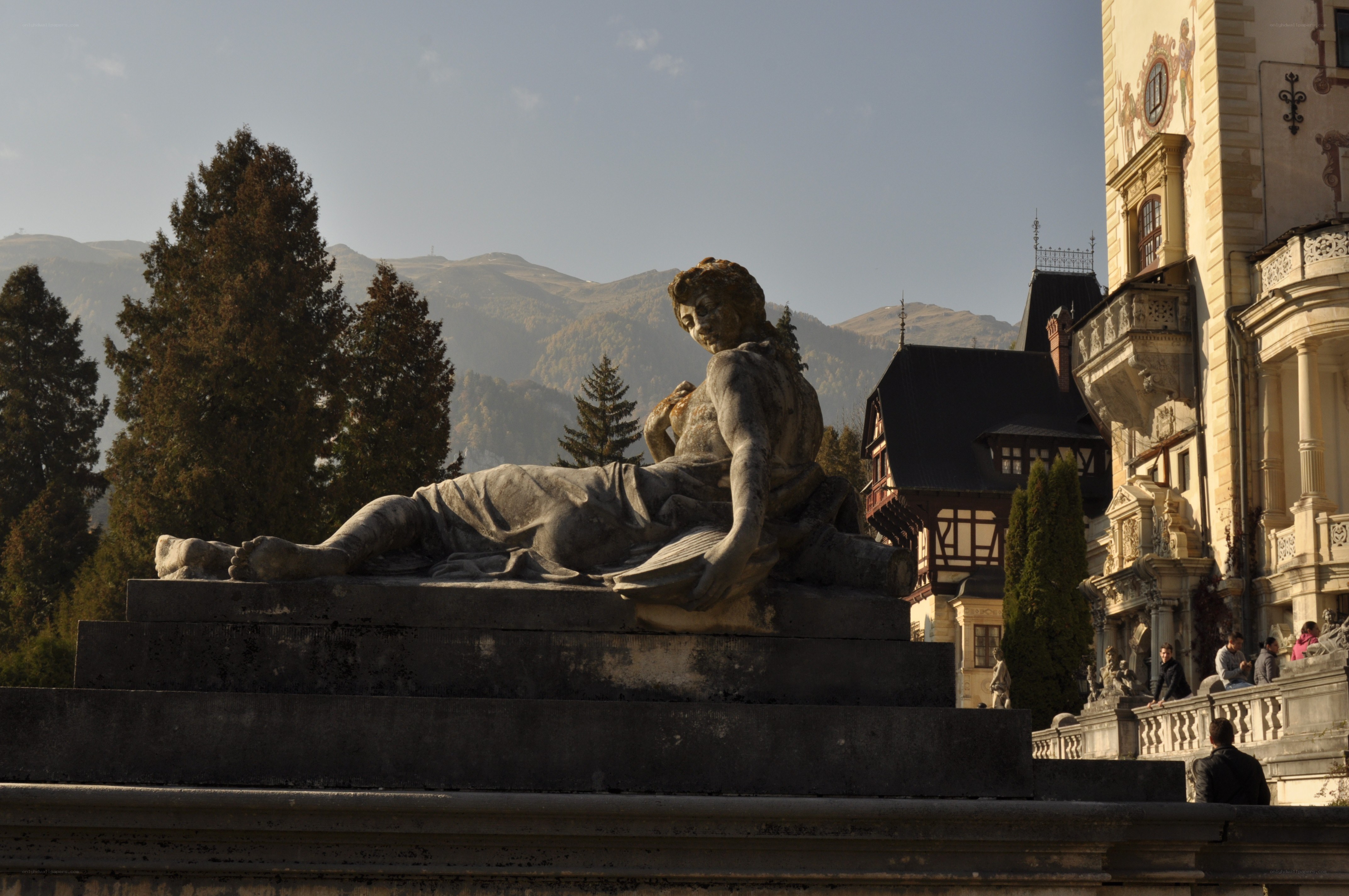 Statue at Peleș Castle
