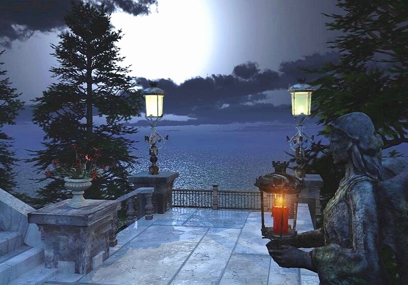 Statue Holding Lantern