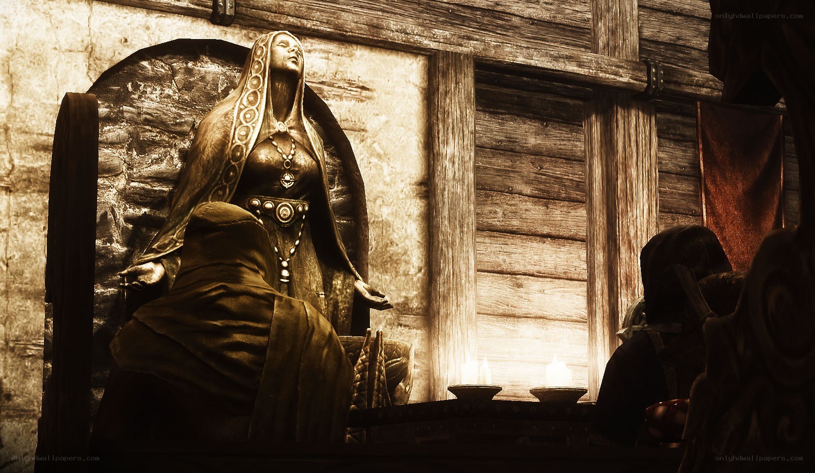 statue in a dimly lit hall