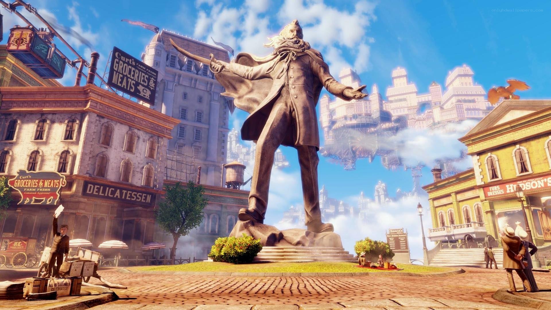 Statue in a floating city