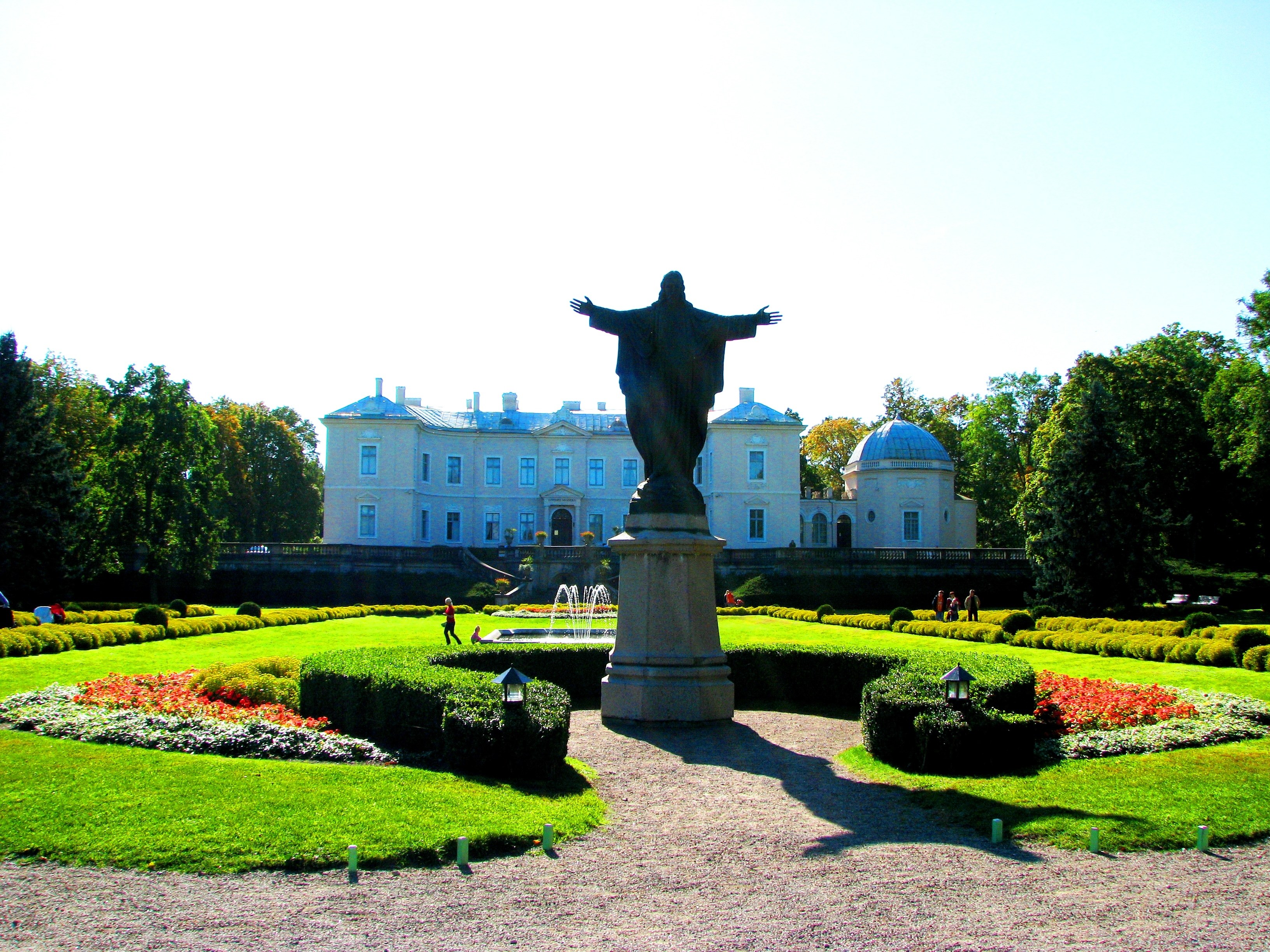 Statue in a formal garden