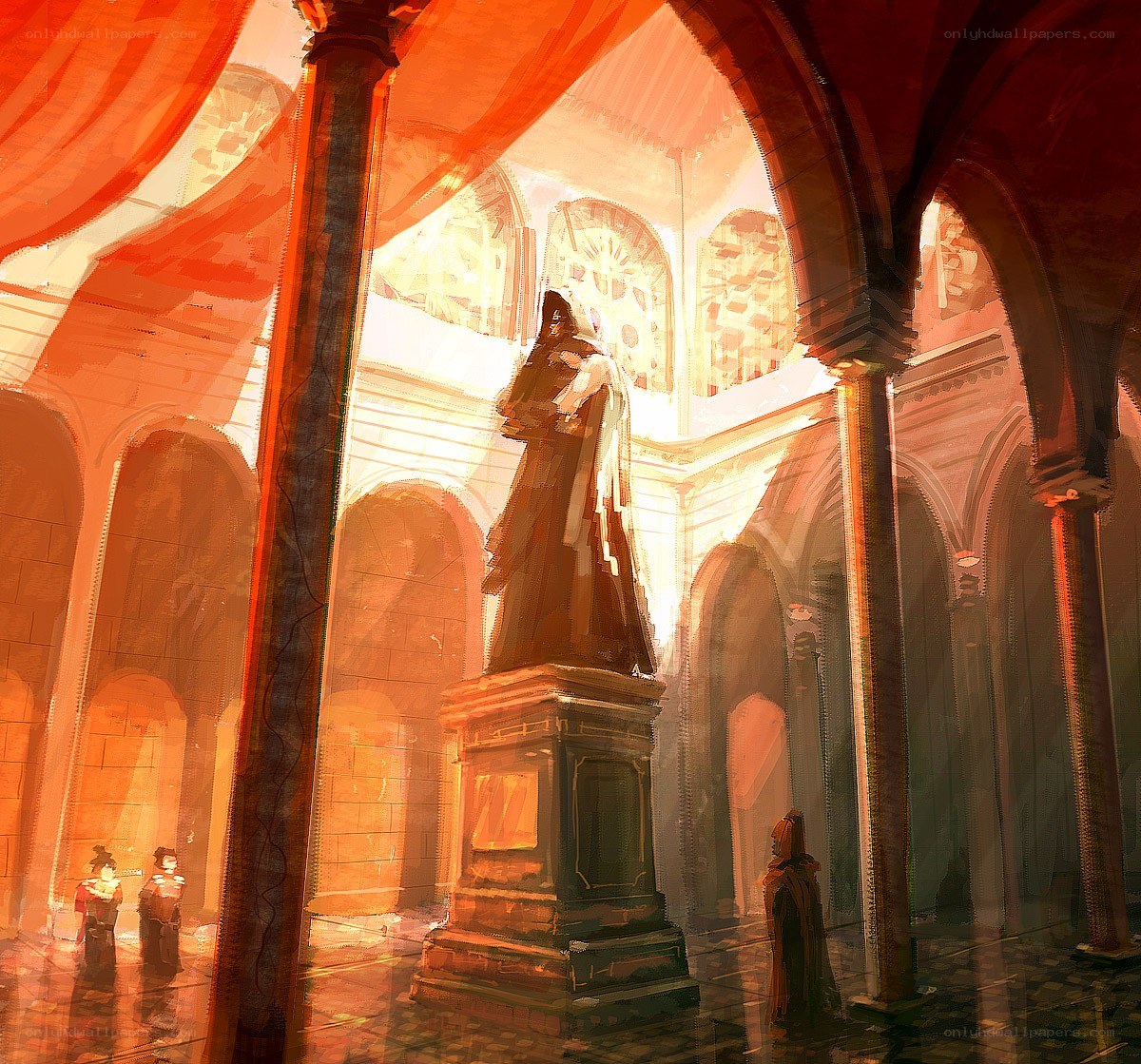statue in a grand hall