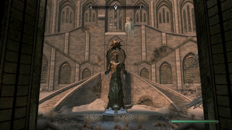 statue in ancient ruin