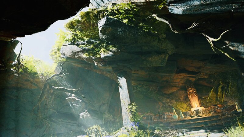 Statue in Cave Interior