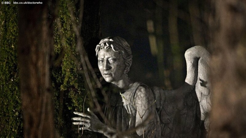 statue in dark forest