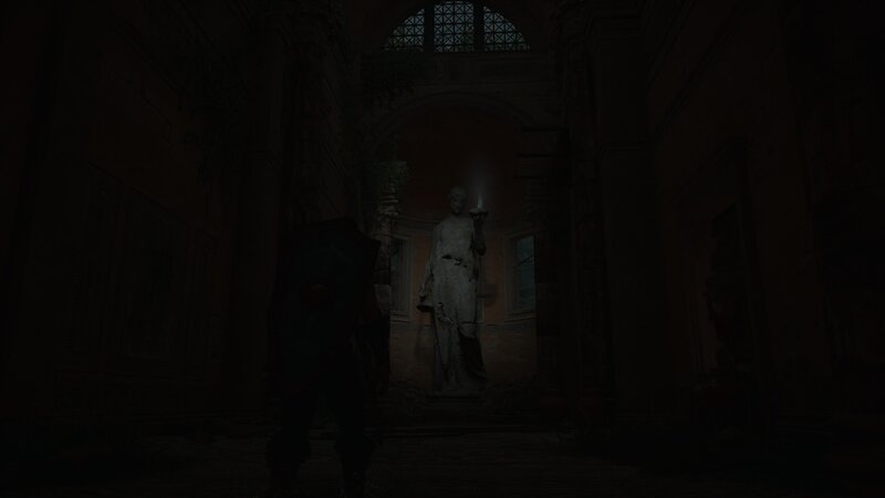 Statue in Dark Hall