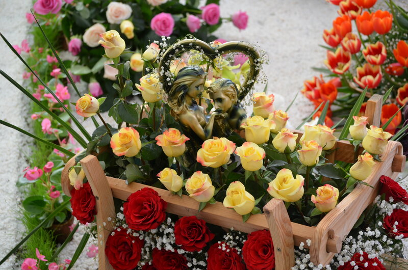 Statue in Flower Basket