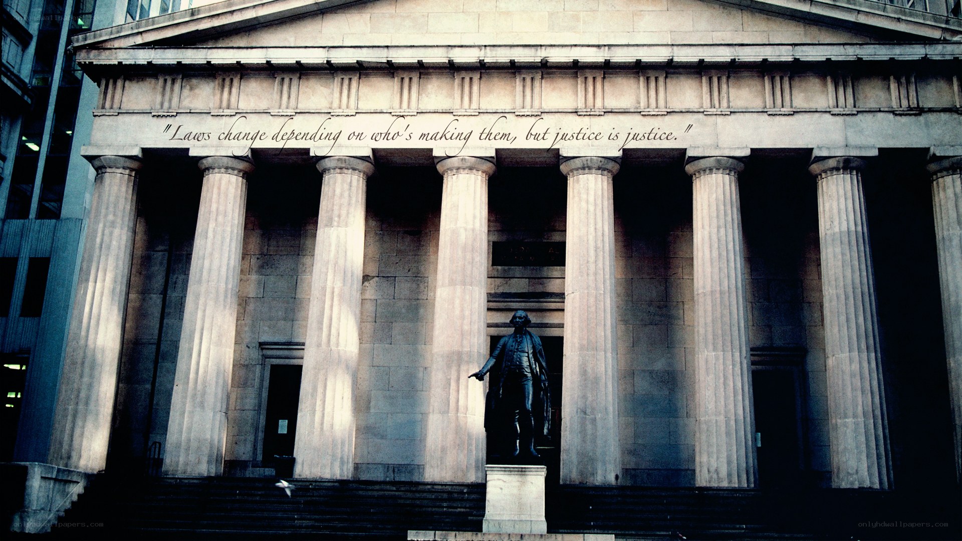 Statue in front of courthouse