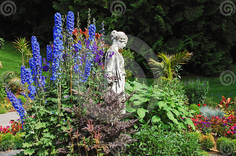 Statue in Garden — Blue