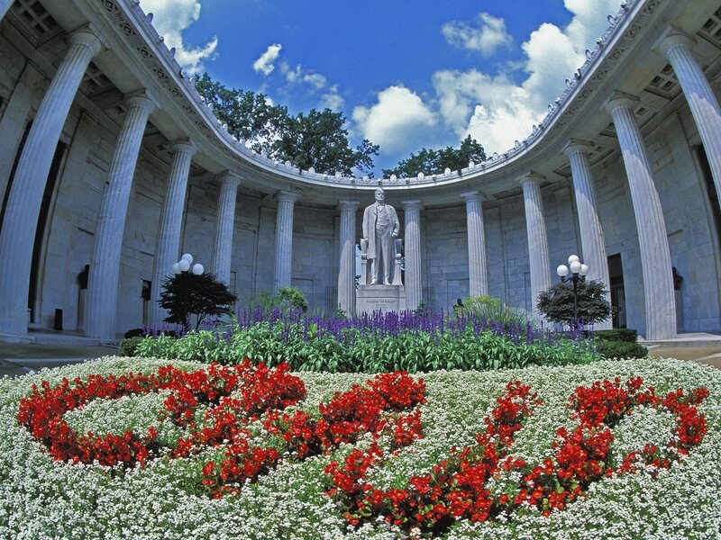 Statue in Garden Courtyard — White