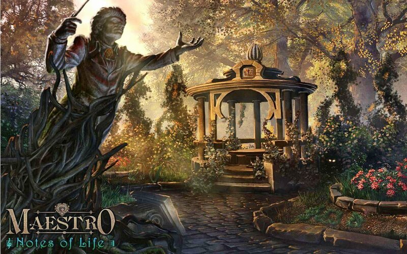 Statue in Garden — Green, Dramatic