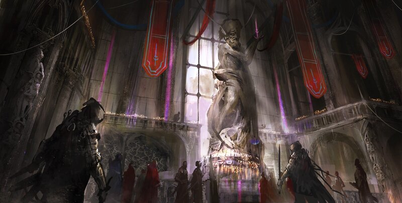 Statue in Grand Hall — Gray