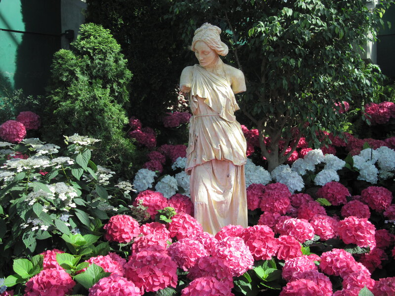 Statue in Hydrangea Garden