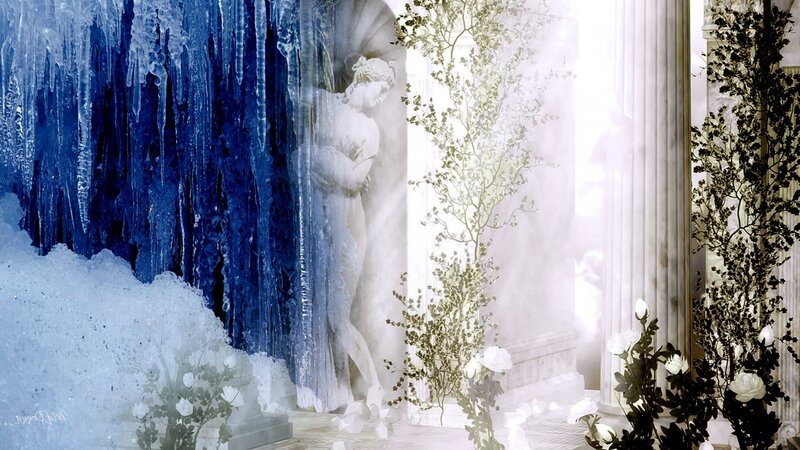 Statue in Icy Chamber — Blue